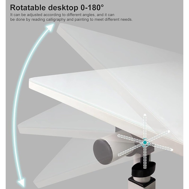 Adjustable Mobile Writing Desk Easy Assembly Tilt Table Compact Workstation New