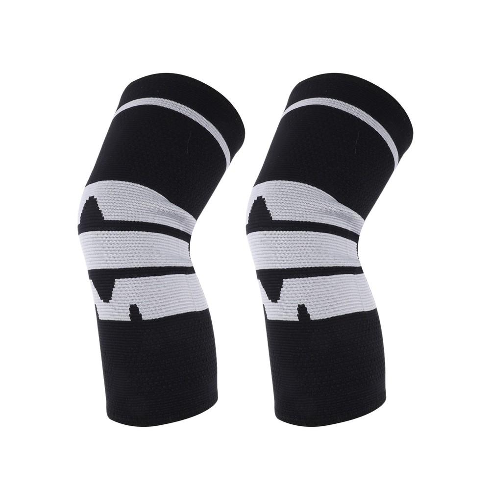 Horizontal Stripe Knee Pads Large Black Gray 1 Pc