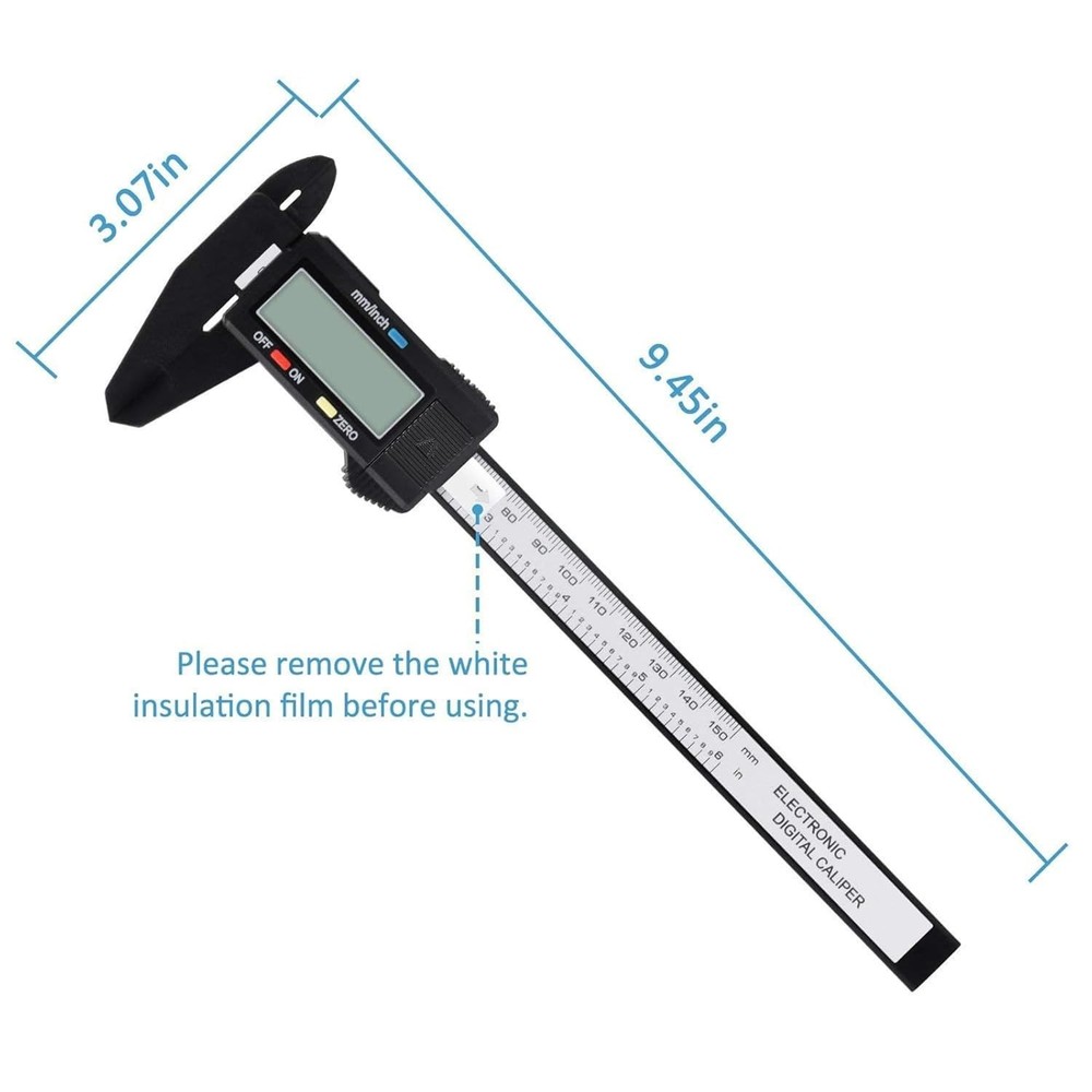 Precision Digital Caliper - 0-6" Measuring Tool with Large LCD & Auto-Off