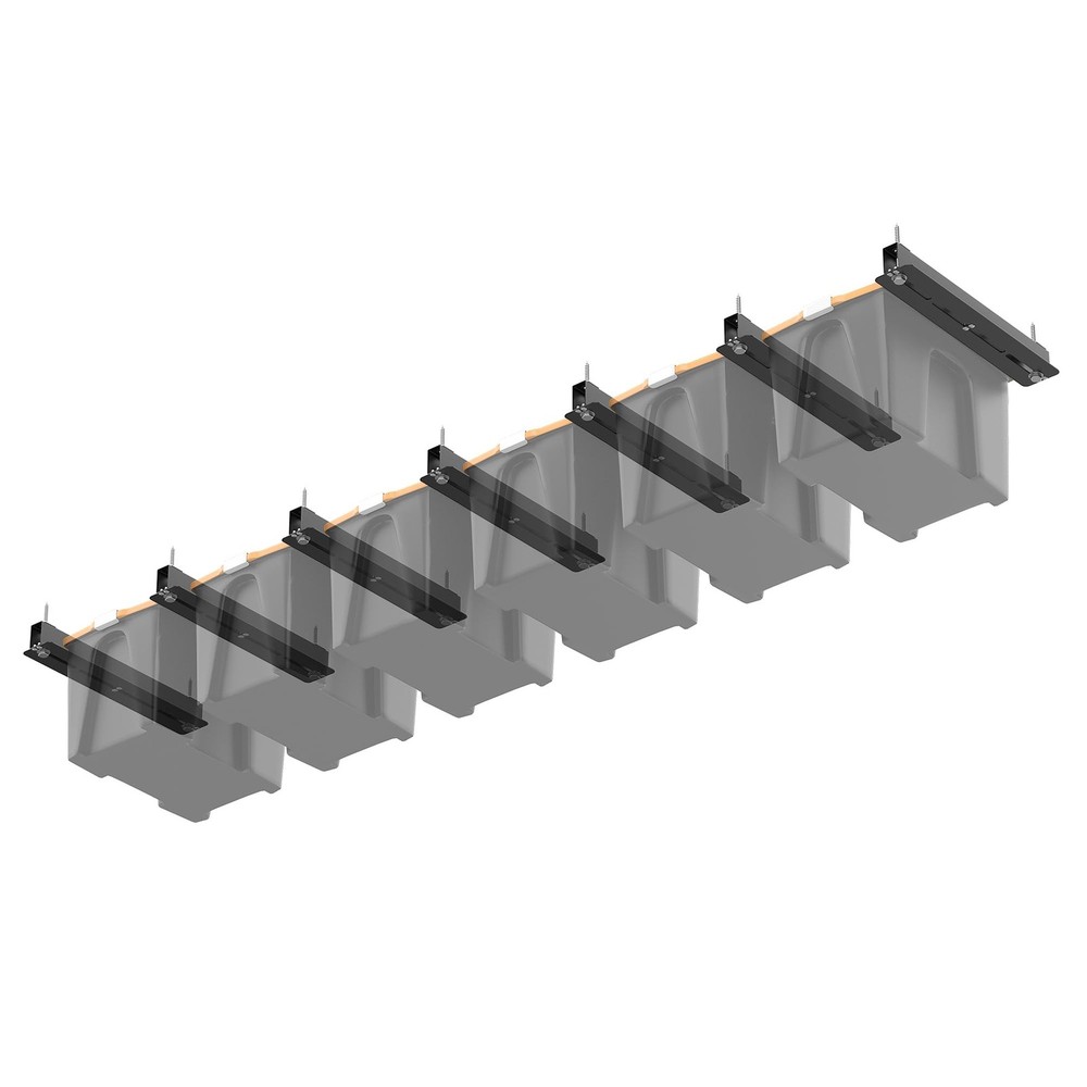 Overhead Garage Storage Racks for Bins, Ceiling 6 Bin, Black