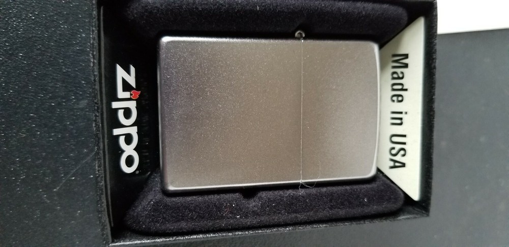 NEW 2014 ZIPPO LIGHTER SATIN CHROME E-14 UNFIRED SEALED
