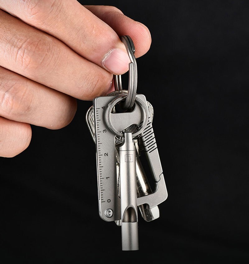 Titanium Alloy Whistle Training Command Warning Tool Keychain Necklace EDC