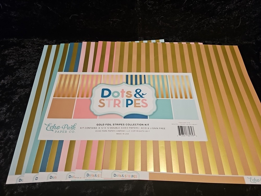 Echo Park Dots & Stripes Gold Foil Stripes Collection Kit