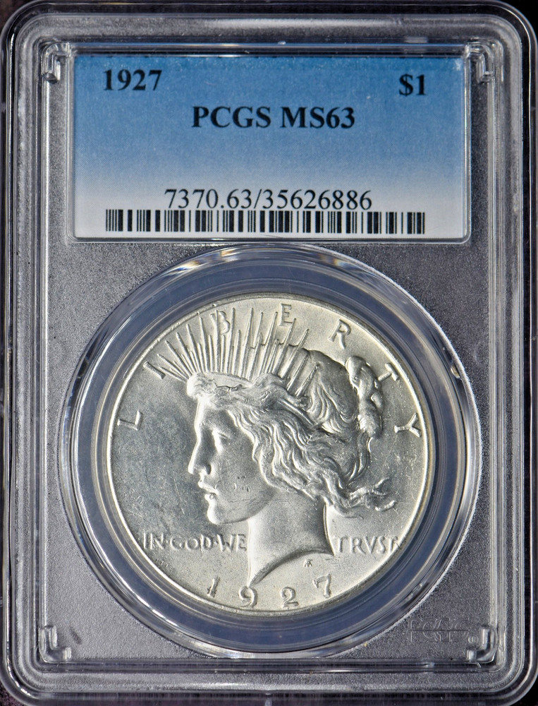 1927 Peace Silver Dollar - PCGS MS63 White - ✪COINGIANTS✪