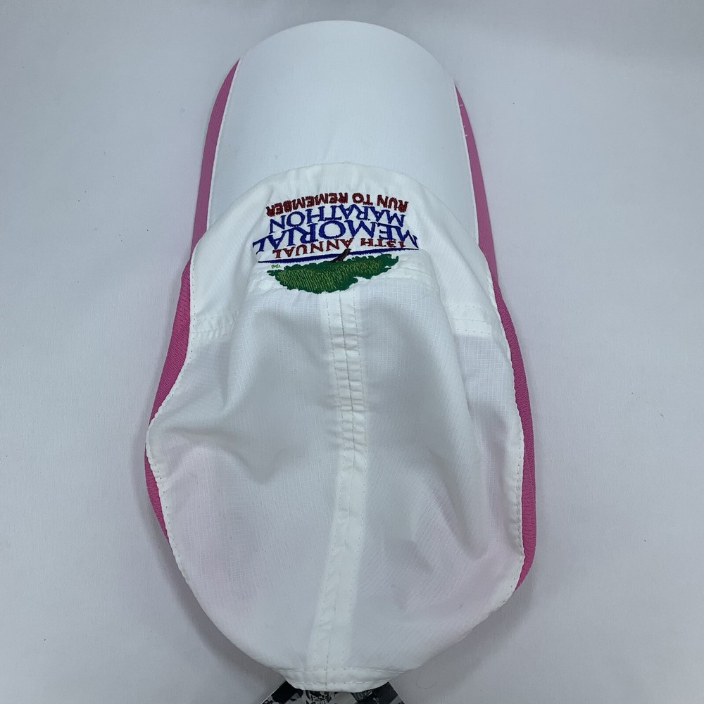 OKC Memorial Marathon Running Hat White Pink OSFA Adjustable Strap Cap w Tags