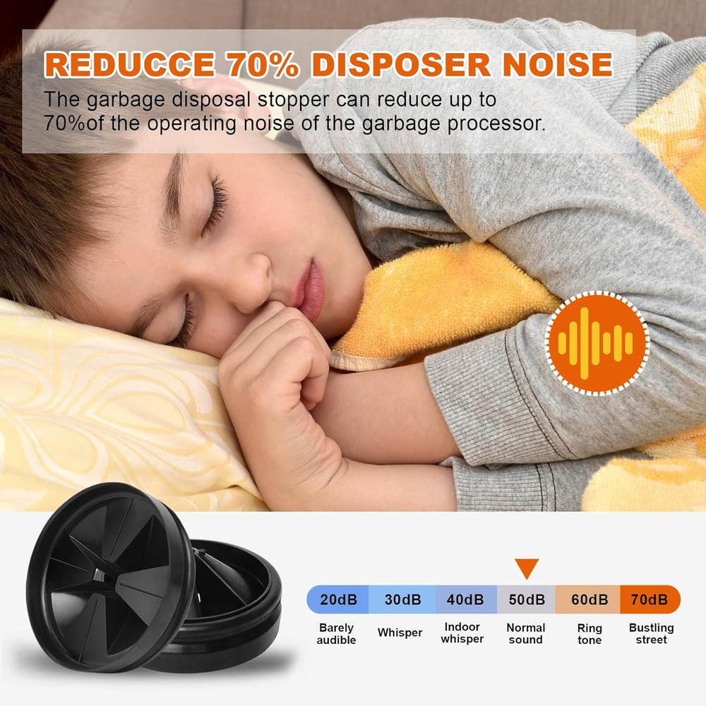 Garbage Disposal Splash Guard 3 3/8 Sink Stopper Replacement 2 Pack