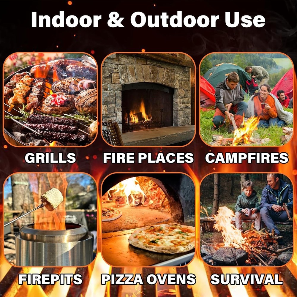 32 Pcs Waterproof Fire Starters - Quick Lighting for BBQ, Campfire & More