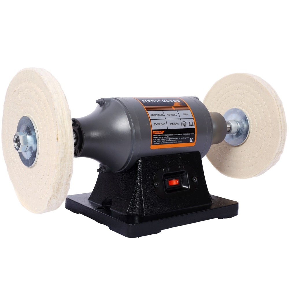 8-Inch Benchtop Buffer Polisher with 4 Thick Wheels, CSA Certified