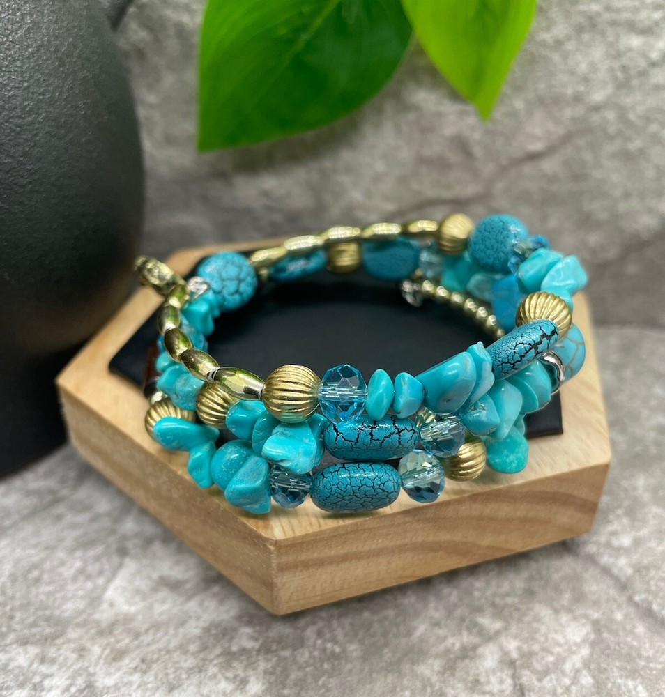 1 PC Handmade Boho Beaded Stackable Stretch Wrap Bracelet New Free Ship B1792