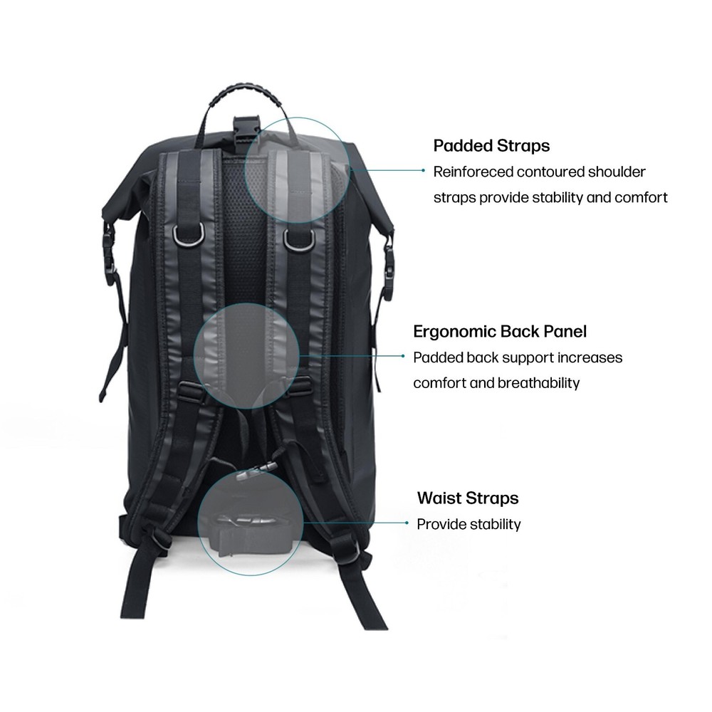 WATER BEAR TACTICAL Waterproof Rugged 35L Roll-Top Closure Backpack