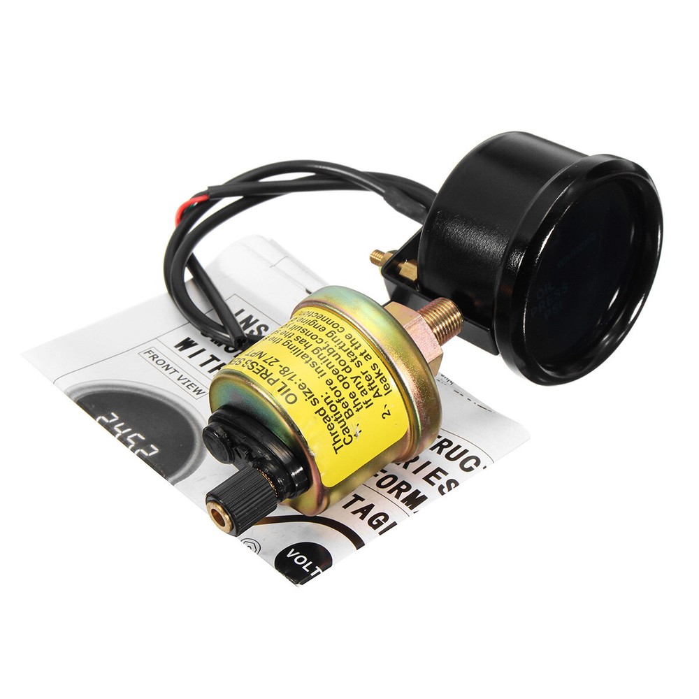2" 52mm Digital LED Electronic Oil Pressure Gauge + Sensor Meter Kit Universal