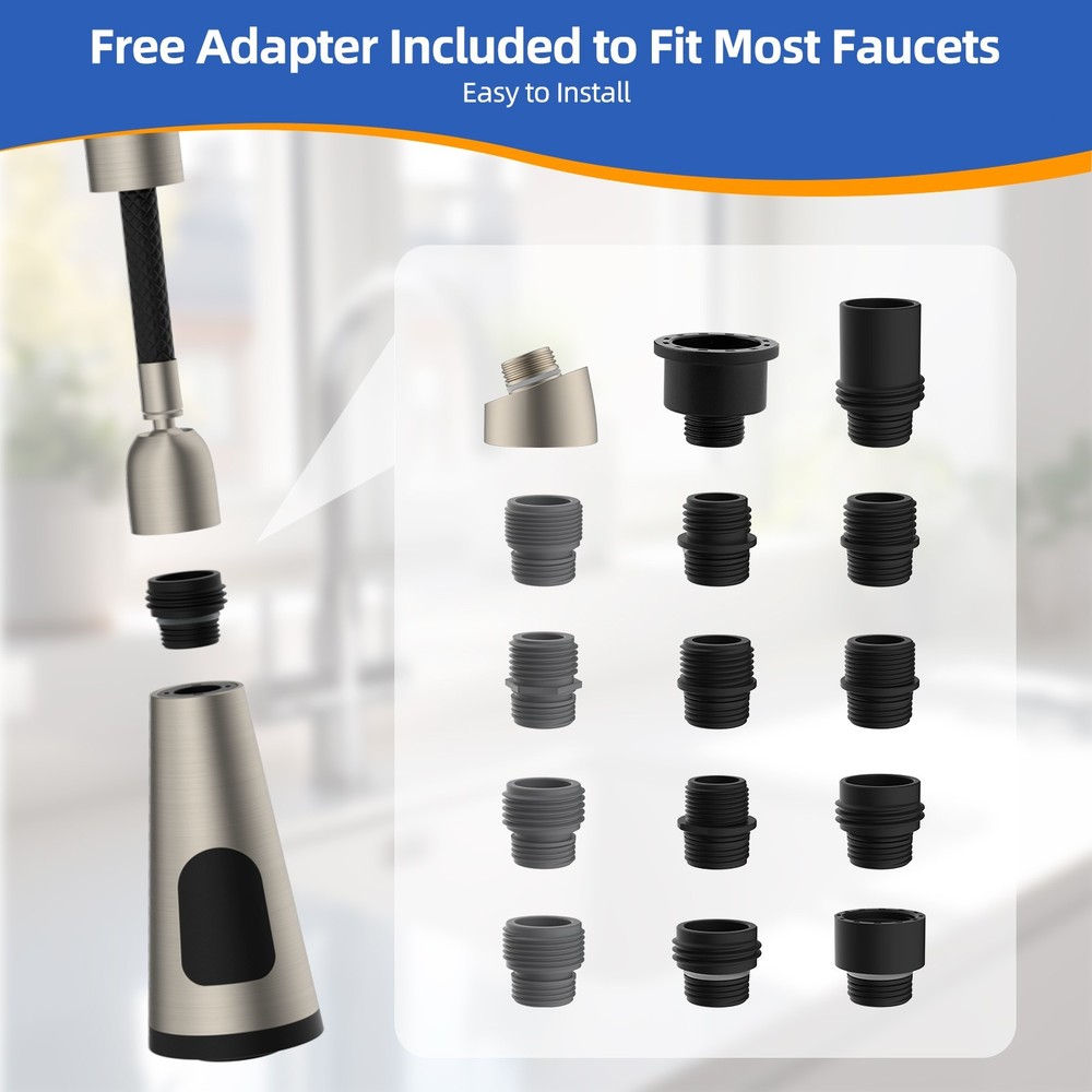 Kitchen Faucet Head Replacement Pull Down Kitchen Spray Head LED Temp Display US