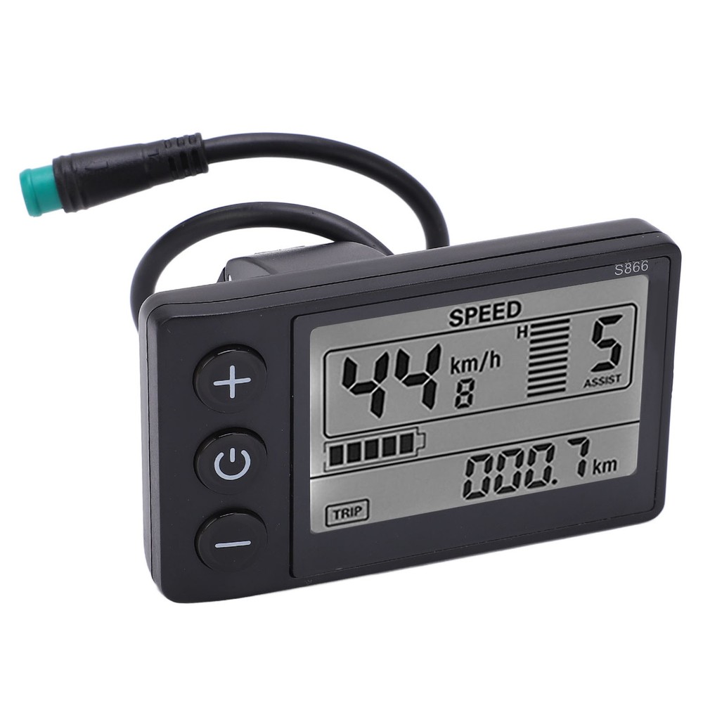 E-Bike S866 LCD Display Meter 24V 36V 48V Control Panel With Waterproof Plug