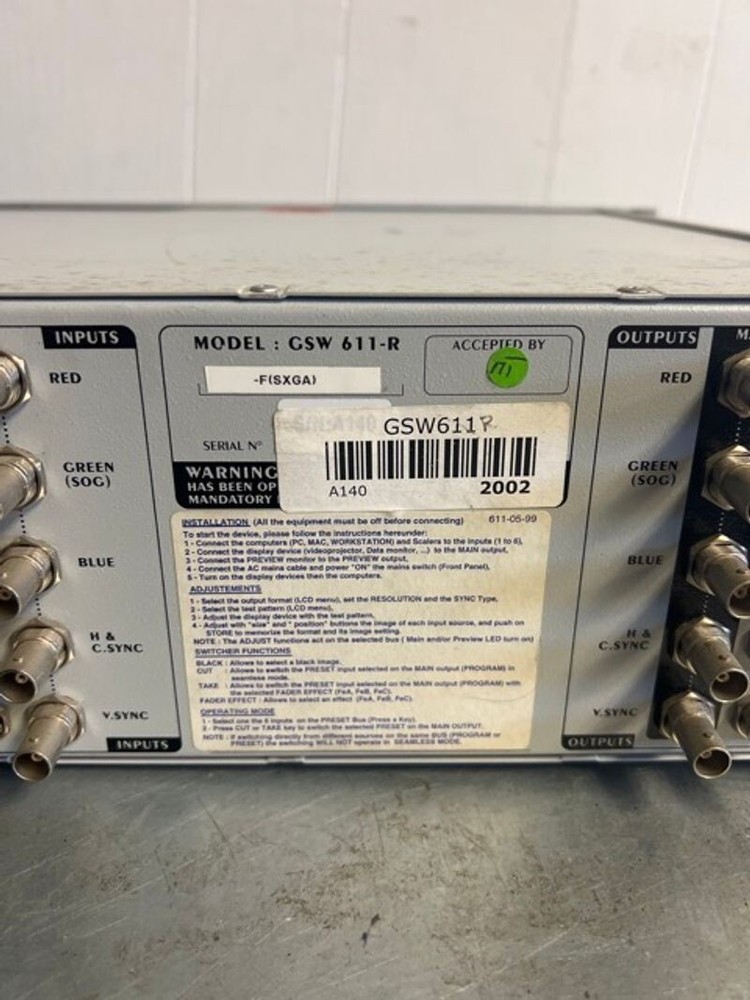 ANALOG WAY GRAPHIC SWITCHER GSW 611-R