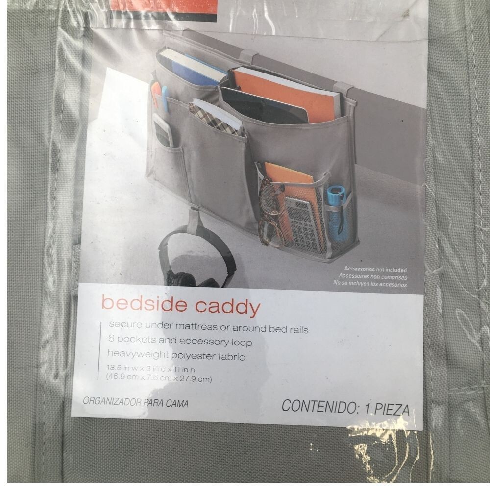Studio 3B Bedside Caddy 8 Pockets Heavyweight Poly Fabric Organizer New