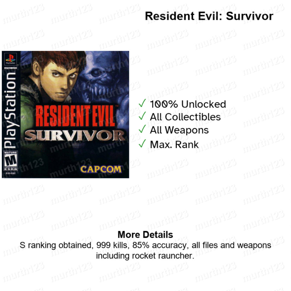 RESIDENT EVIL 1 2 3 4 | MEMORY CARD SAVES | PSX PS2 Code Veronica Nemesis Cheats