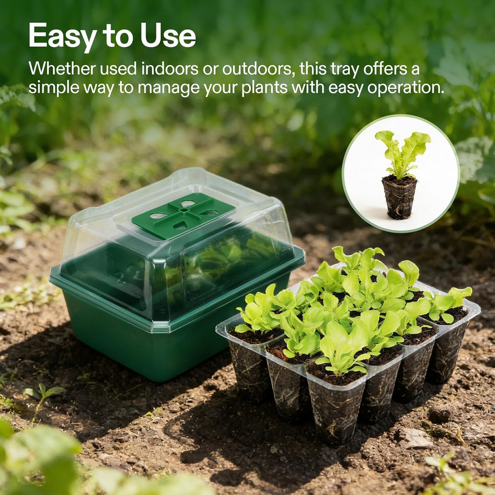 6Pack Seed Starter Trays 72-Cell Seed Starter Kit With Humidity Dome Flat Reusab