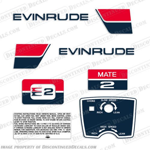 Fits Evinrude 1974 2hp Decals