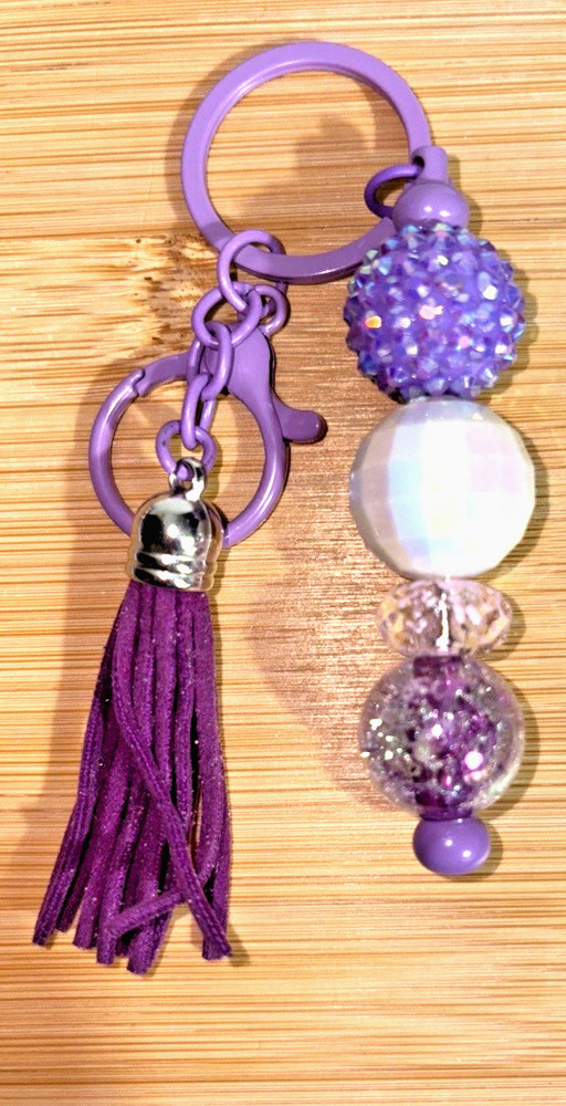 4 HAND MADE BEAD PENS & BEAD KEY CHAIN - & INK REFILL-