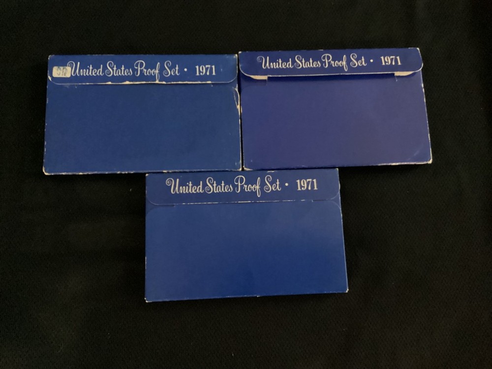 1971 U.S.Mint Proof Sets.Three complete Sets. OGP