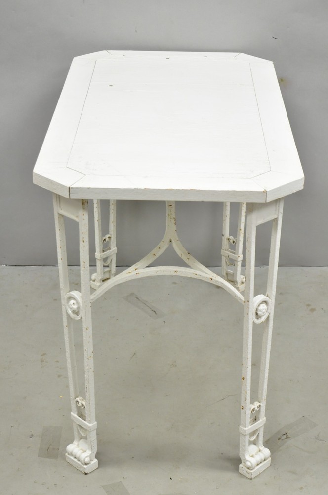 Antique Gothic Renaissance Wrought Iron Stretcher Base Potting Side Table (B)