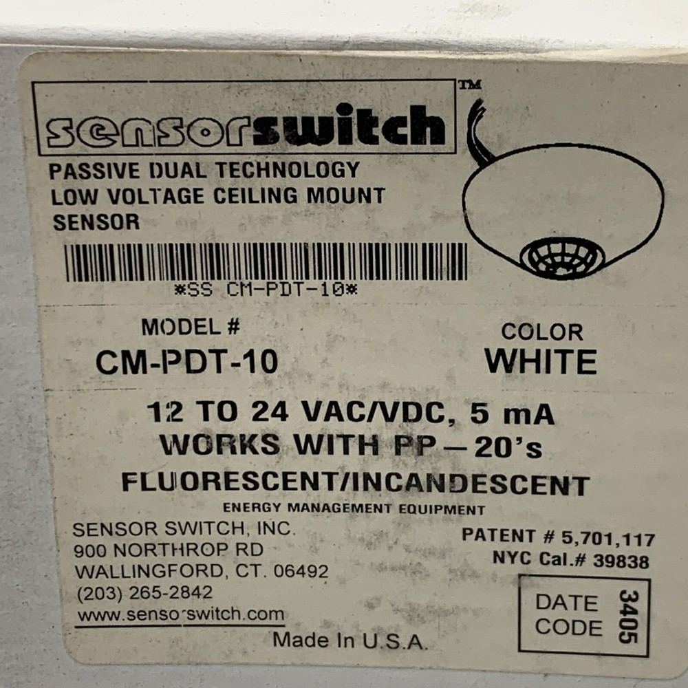 Sensor Switch CM-PDT-10 Passive Dual Technology Low Voltage Ceiling Mount Sensor