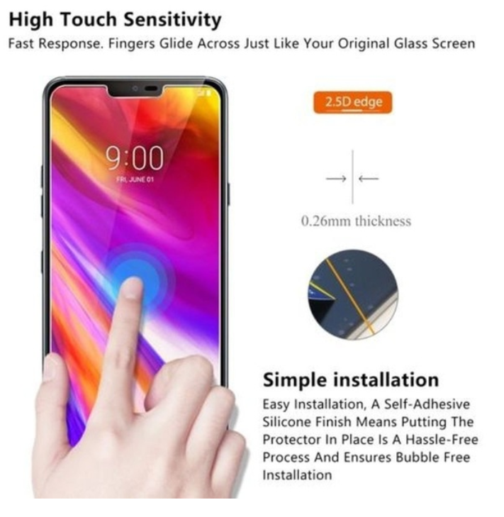 3-Pack For LG ThinQ G7 Premium Clear Tempered Glass Screen Protector