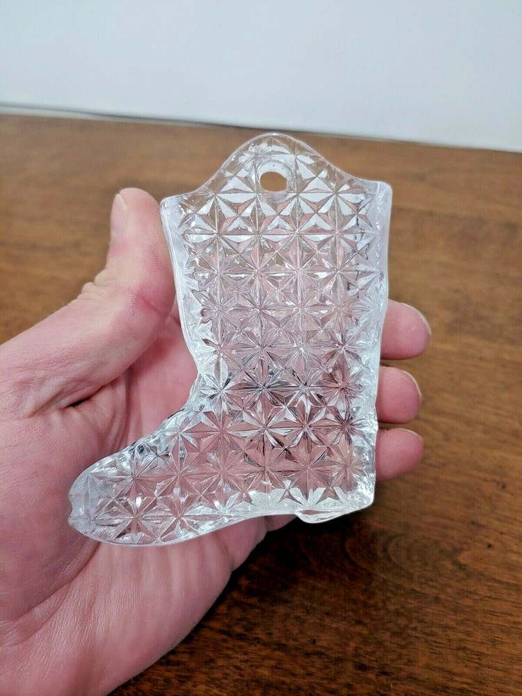 BEAUTIFUL CLEAR GLASS BOOT MATCHSAFE STRIKER WALL PLAQUE