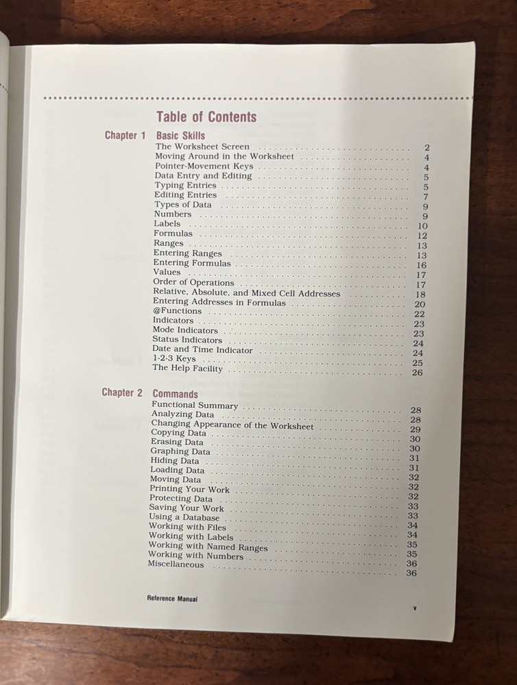 Vintage Lotus 123 Reference Manual 1985