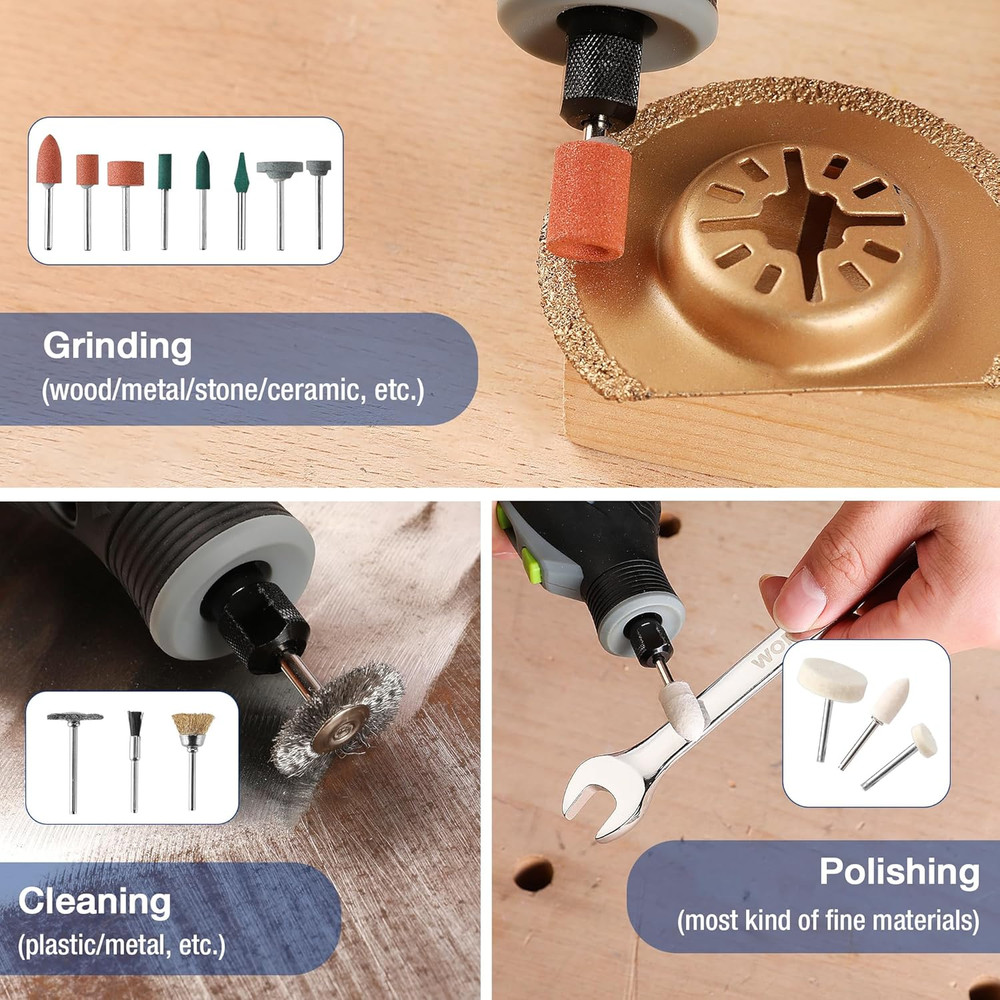 476PCS Rotary Tool Accessories Kit, Rotary Tool Bits for Easy Cutting, Sanding,