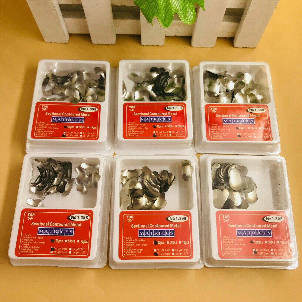 100Pc Dental Sectional Contoured Matrices Large Medium SmallRefill Matrix Bands