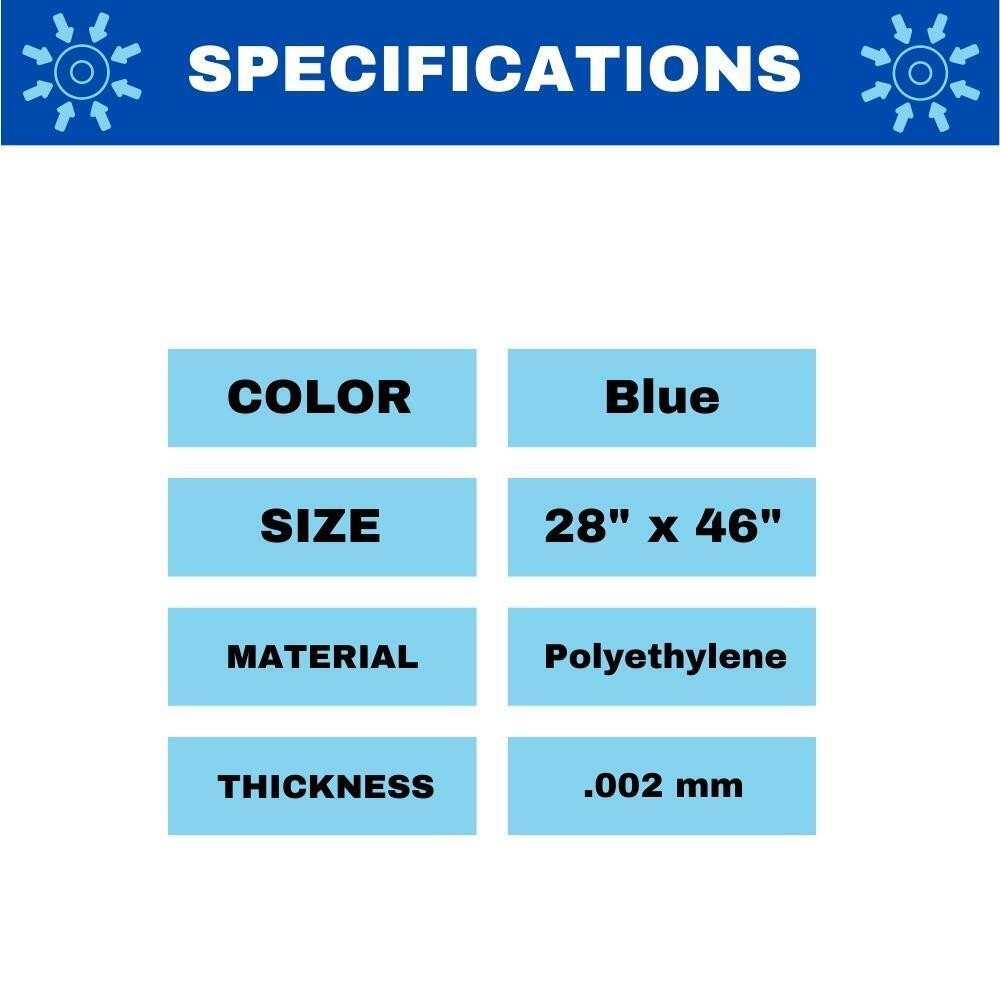 Blue Polyethylene Apron Size 28" x 46" 2000 Pieces