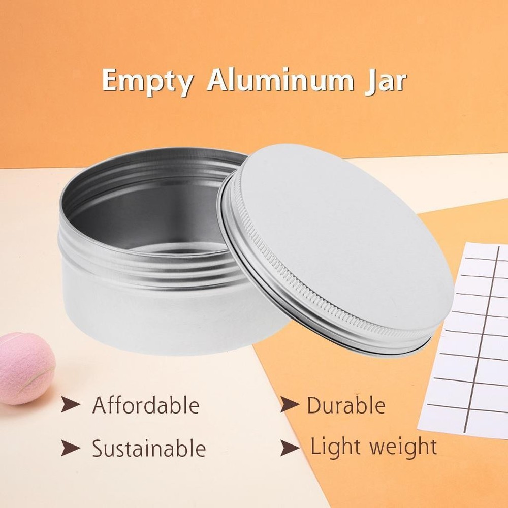 5 Pack Aluminium Tin Large Make Pots 250ml Capacity Empty
