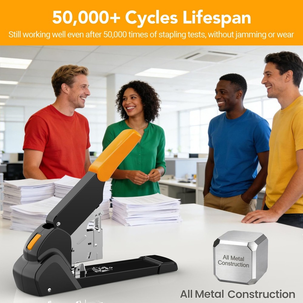 AFMAT Heavy Duty Stapler, 220 Sheets Capacity Stapler for Classroom, 60%