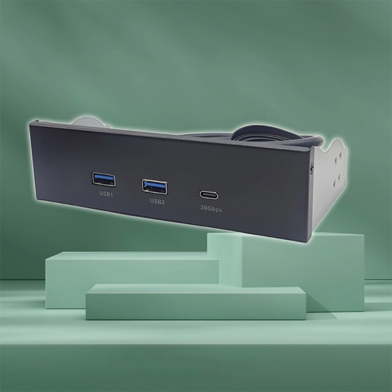 USB3.2 Front Panel USB Hub for 5.25Inch Bay Featuring Double USB3.2 and Type C