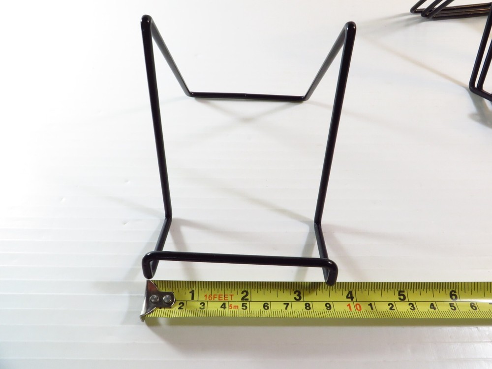 (4 Pack) Medium Size 3.5"x4" Plate Stand Black Square Wire Display