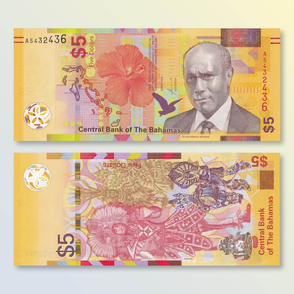 Bahamas 5 Dollars, 2020, B351a, UNC