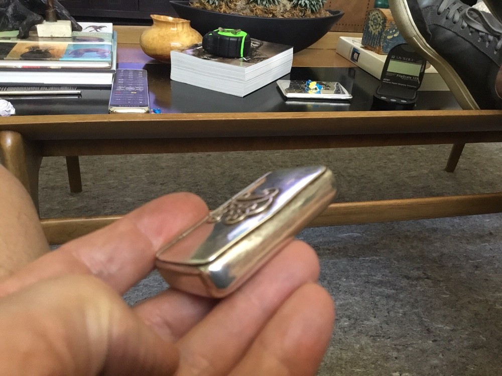Antique Sterling Silver/Gold Snuff Box/ Pill Box