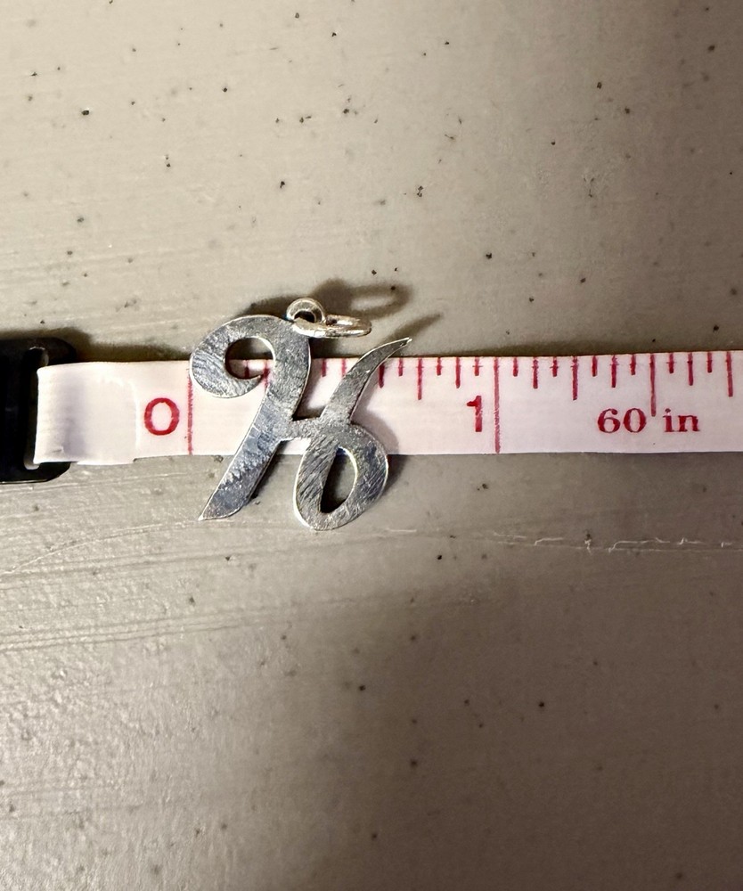 JAMES AVERY Sterling Silver Cursive Script Initial Letter H Charm Pendant LARGE