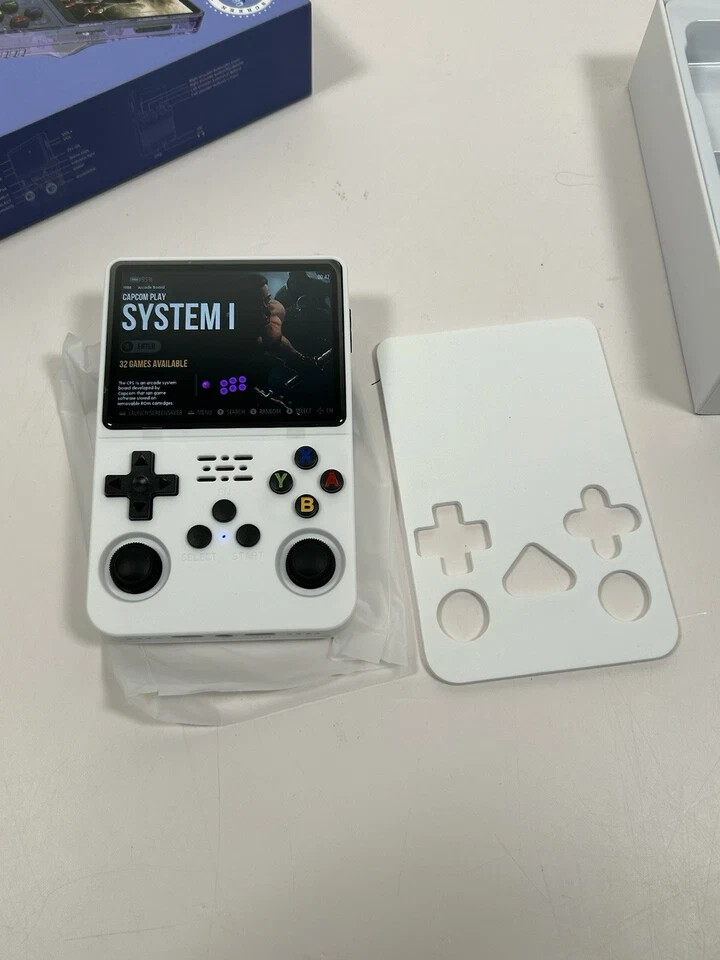 Handheld Game Console, Portable Gaming System, Purple Transparent