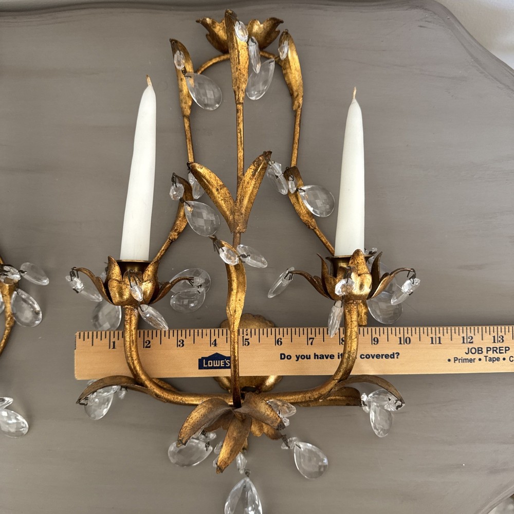 Vintage Gold Sconces (Pair)