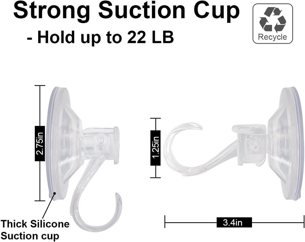 2 Pack Suction Cup Wreath Hanger,Large Clear Removable Transparent