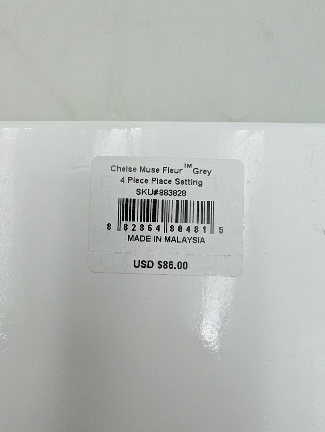 Lenox Grey Chelse Muse Fleur 4Pc Place Setting