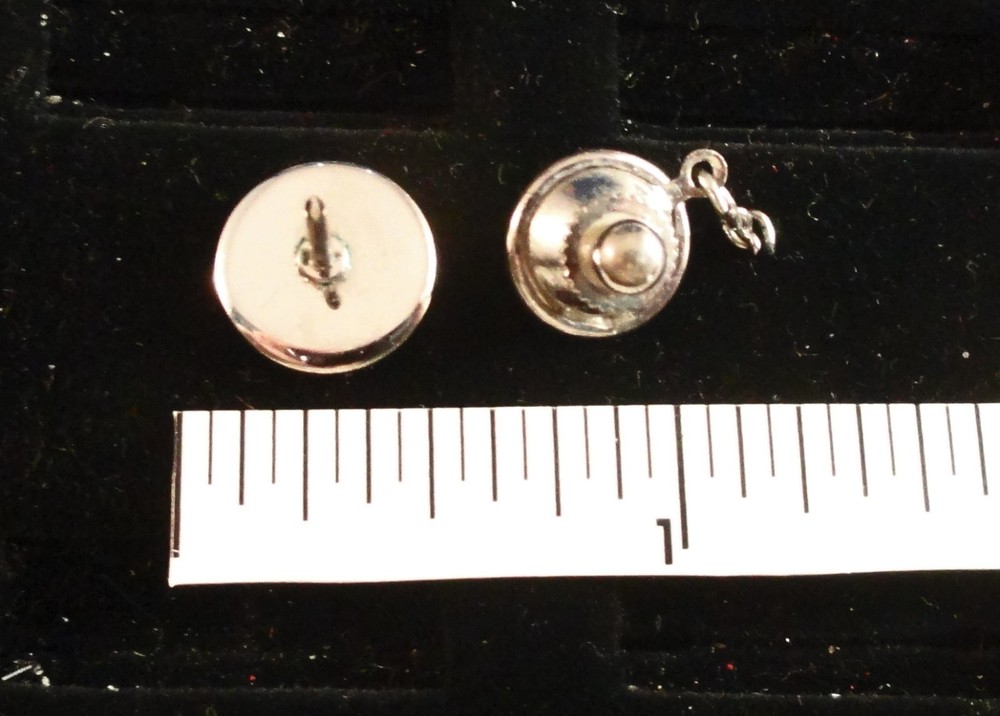SHRINER TIE TACK : SHRINE LOGO with RUBY & DIAMOND CUT BORDER