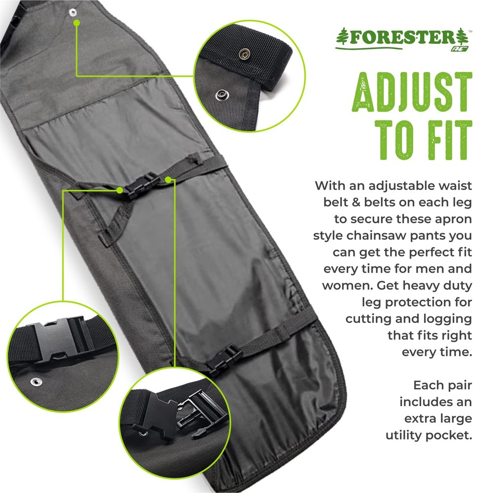 FORESTER Chainsaw Chaps For Men - Apron Style, Adjustable Belt - Chain Saw Ch...