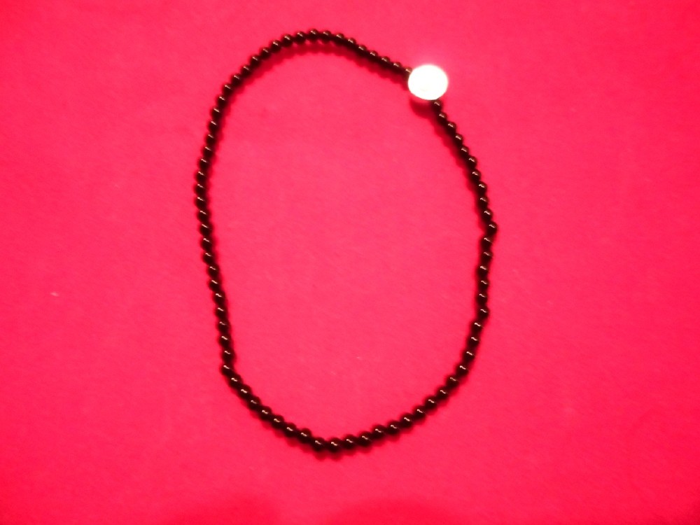 Black Agate Copper Chakra Bracelet - Stretchable