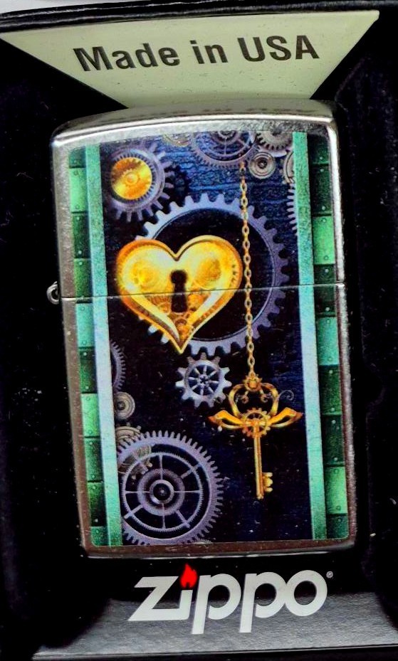 Sharp Steampunk Heart Zippo Lighter