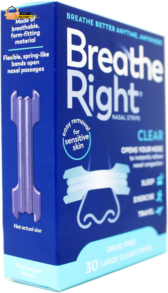 Nasal Strips Clear for Sensitive Skin Large 30 Each