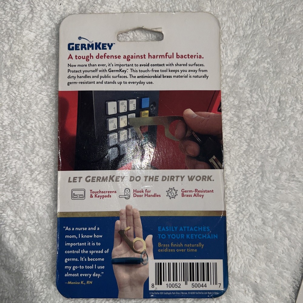 Germ Key *SET OF 2* Solid Brass Antimicrobial Touch Device - Germ Protection