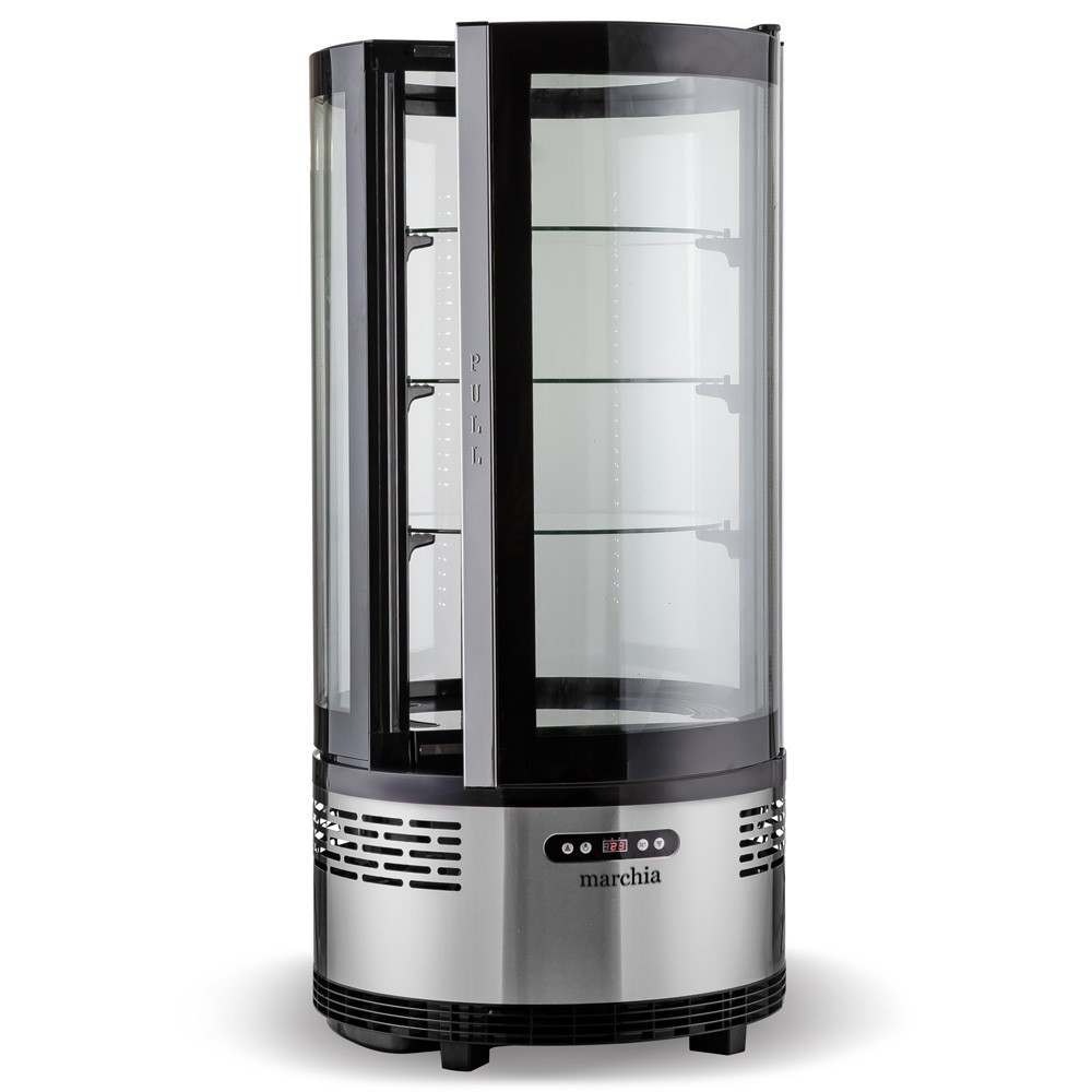 Vertical Standing Refrigerated Bakery Display, Curved Glass, 2.5 cu.ft., SS